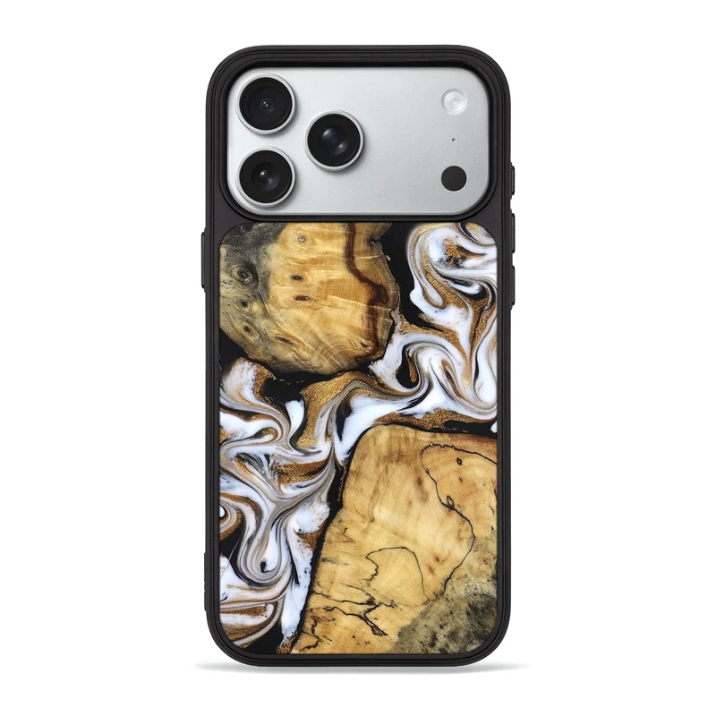 iPhone 18 Pro Max Wood Phone Case - Cristal (Black & White, 830042)