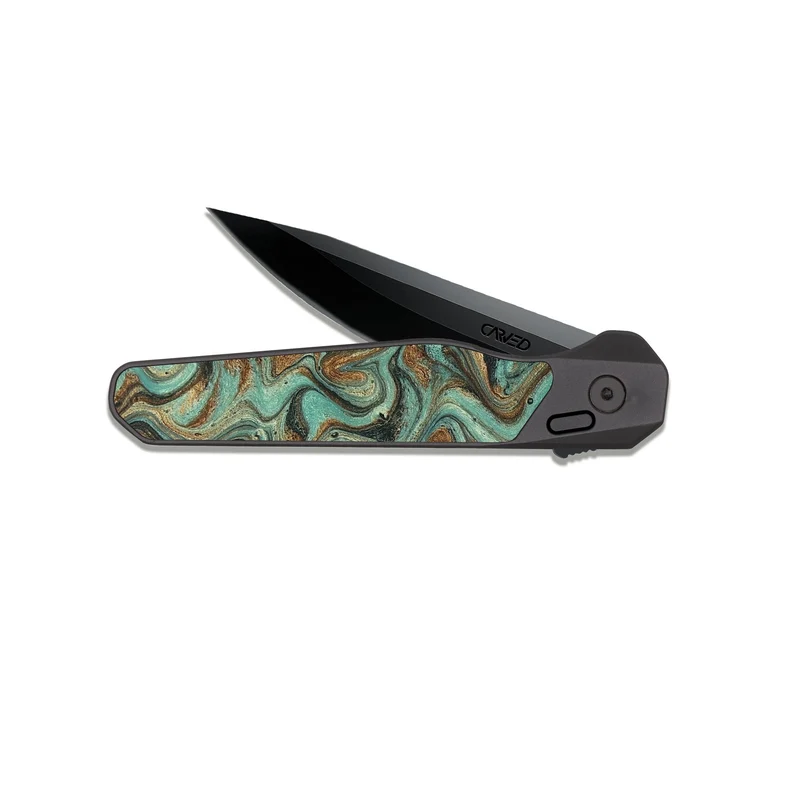 EDC Dark Slate Wood Pocket Knife - Arsenio (Green, 829978)