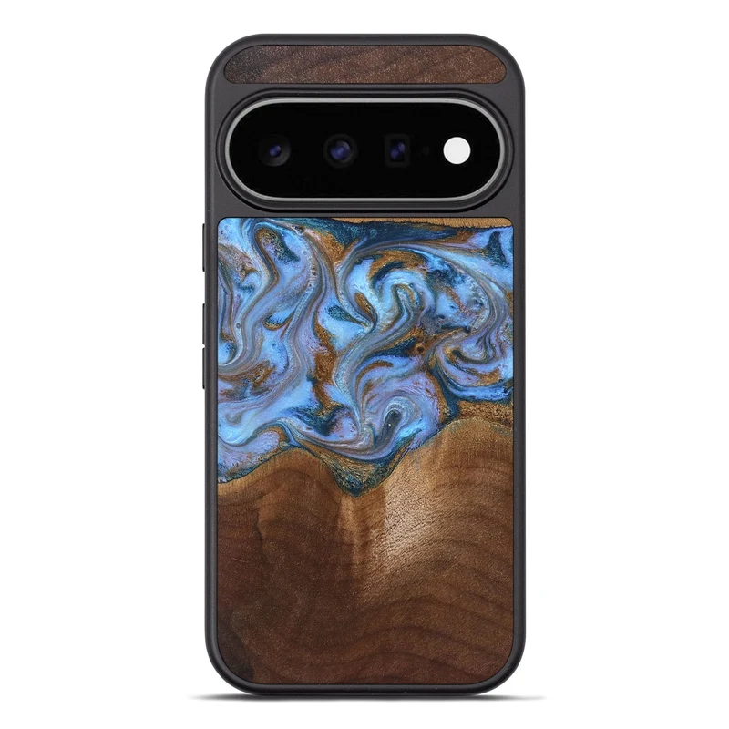 Pixel 11 Pro XL Wood Phone Case - Ford (Teal & Gold, 830001)