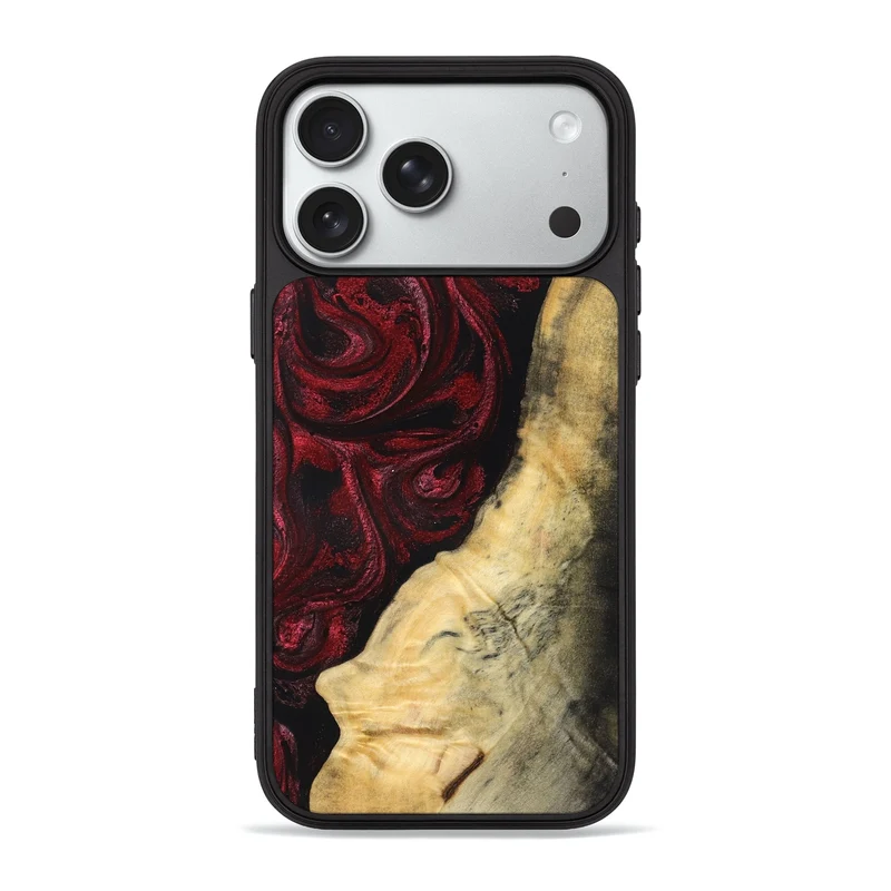iPhone 18 Pro Max Wood Phone Case - David (Red, 830038)