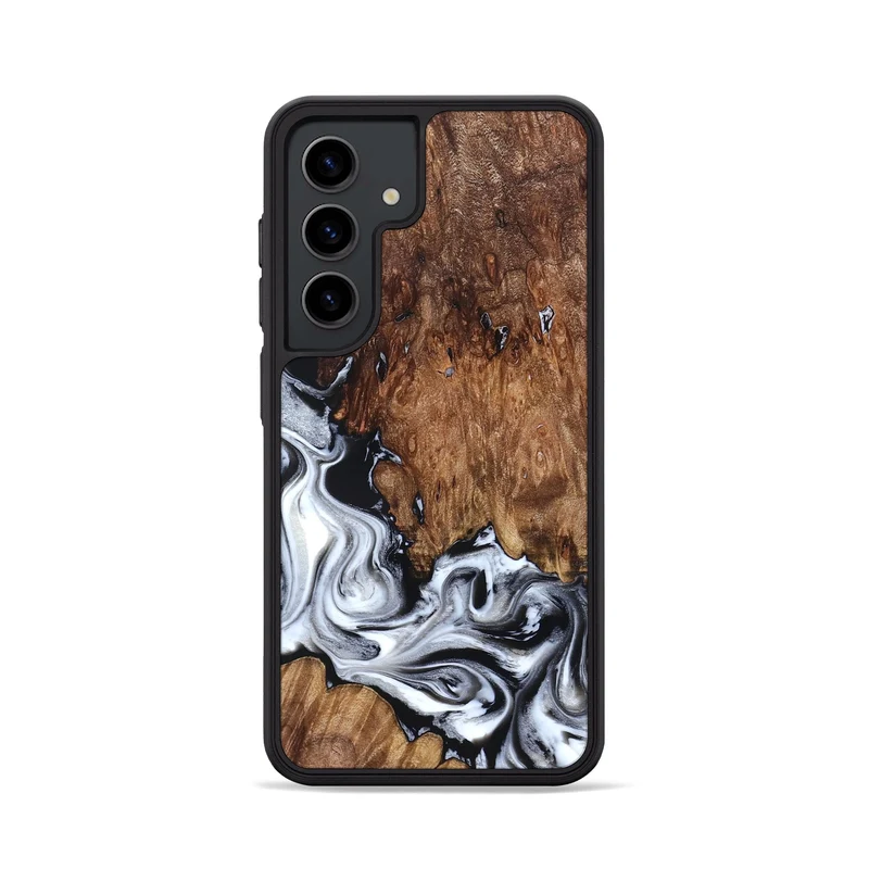 Galaxy S24 Wood Phone Case - Hailee (Black & White, 830044)