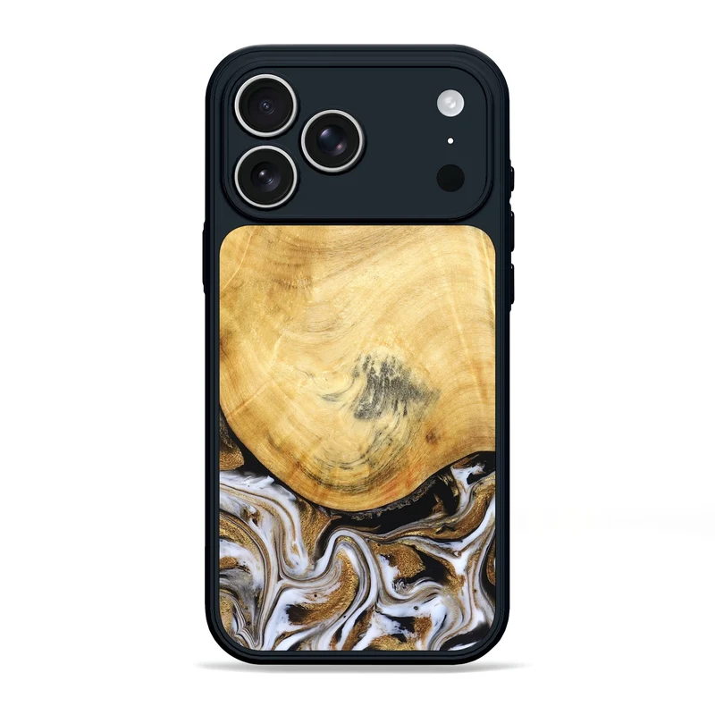 iPhone 17 Pro Max Wood Phone Case - Kamiyah (Black & White, 830030)