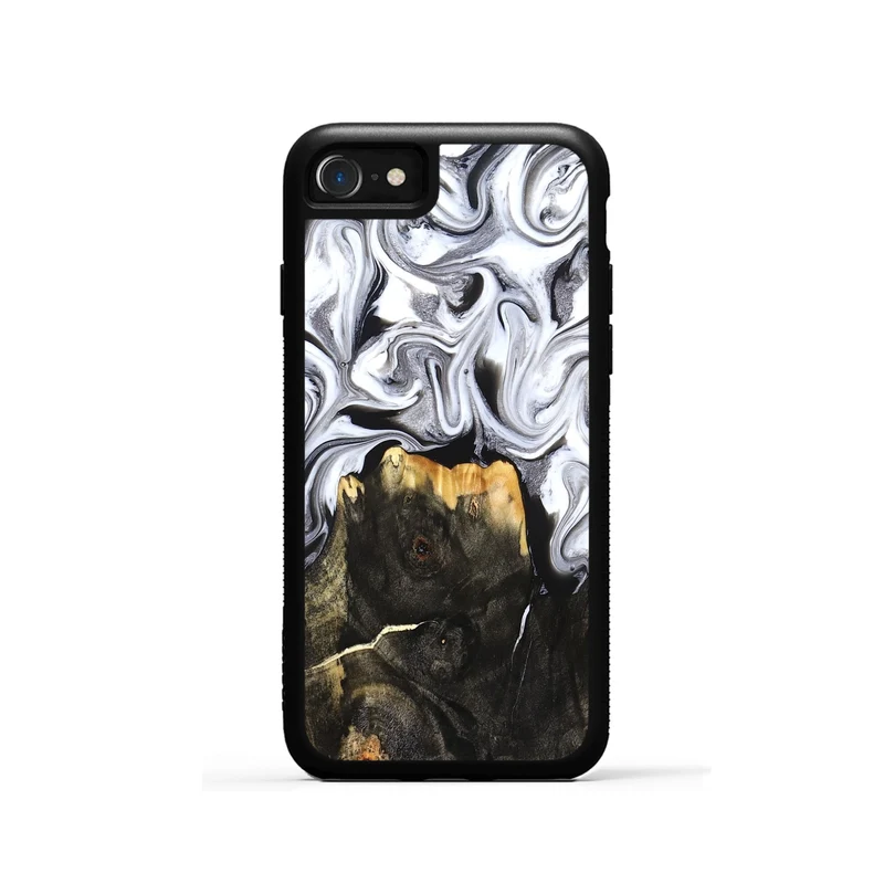 iPhone SE Wood Phone Case - Arianna (Black & White, 830043)