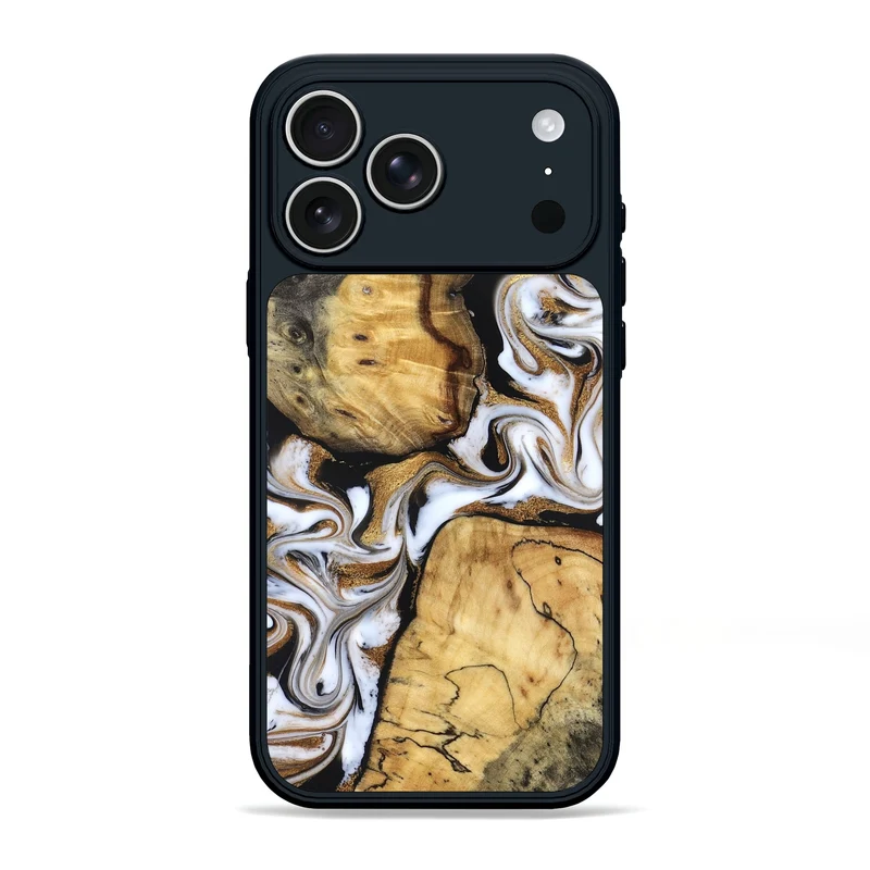 iPhone 17 Pro Max Wood Phone Case - Cristal (Black & White, 830042)