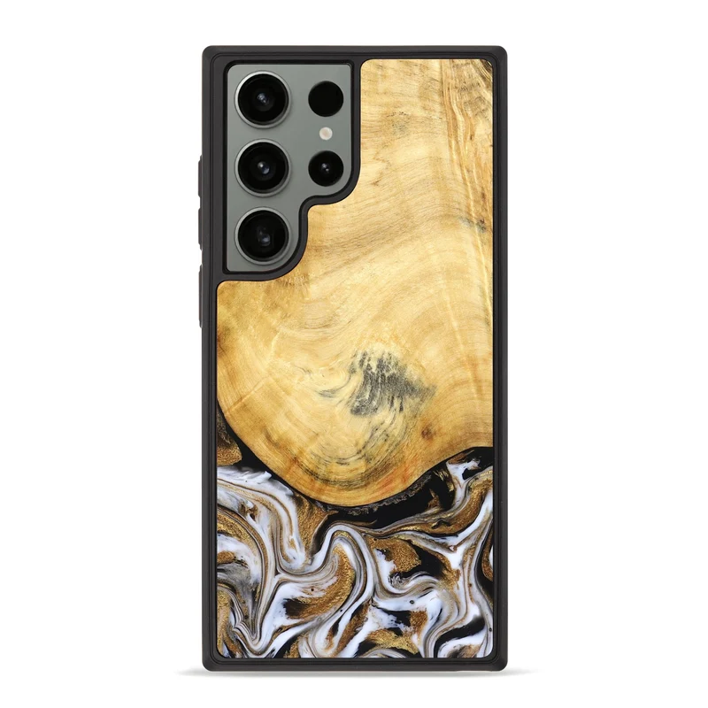 Galaxy S23 Ultra Wood Phone Case - Kamiyah (Black & White, 830030)