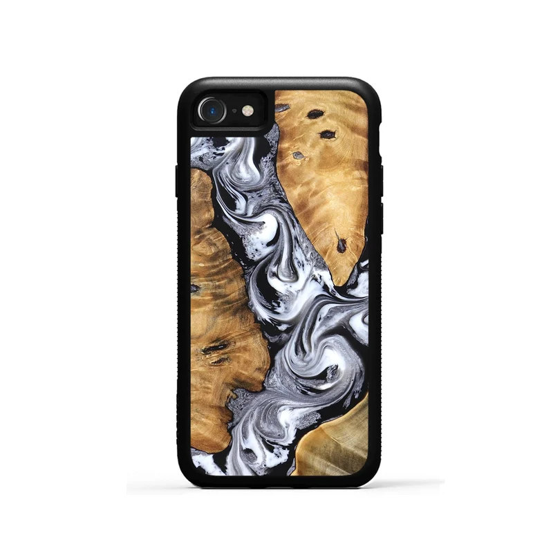 iPhone SE Wood Phone Case - Cloe (Black & White, 830041)