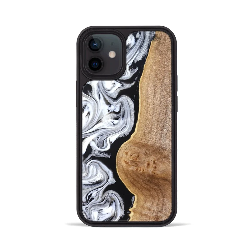 iPhone 12 Wood Phone Case - Rolland (Black & White, 830032)