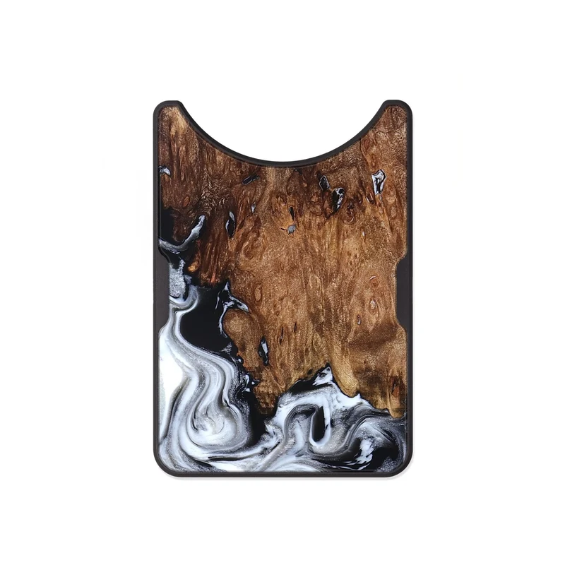 Alloy Wood Wallet - Hailee (Black & White, 830044)