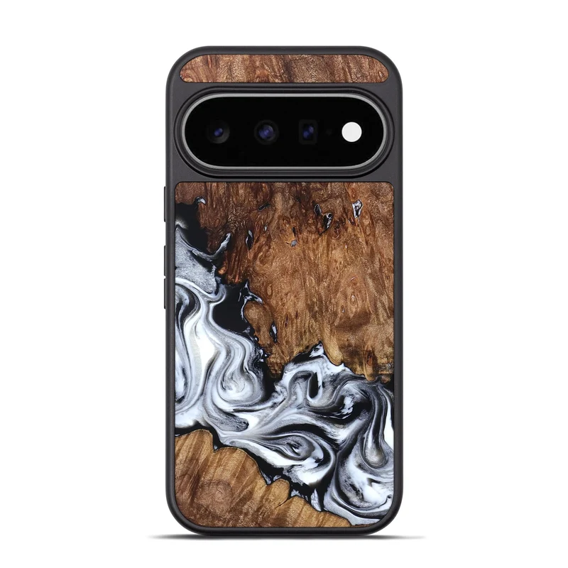 Pixel 11 Pro Wood Phone Case - Hailee (Black & White, 830044)