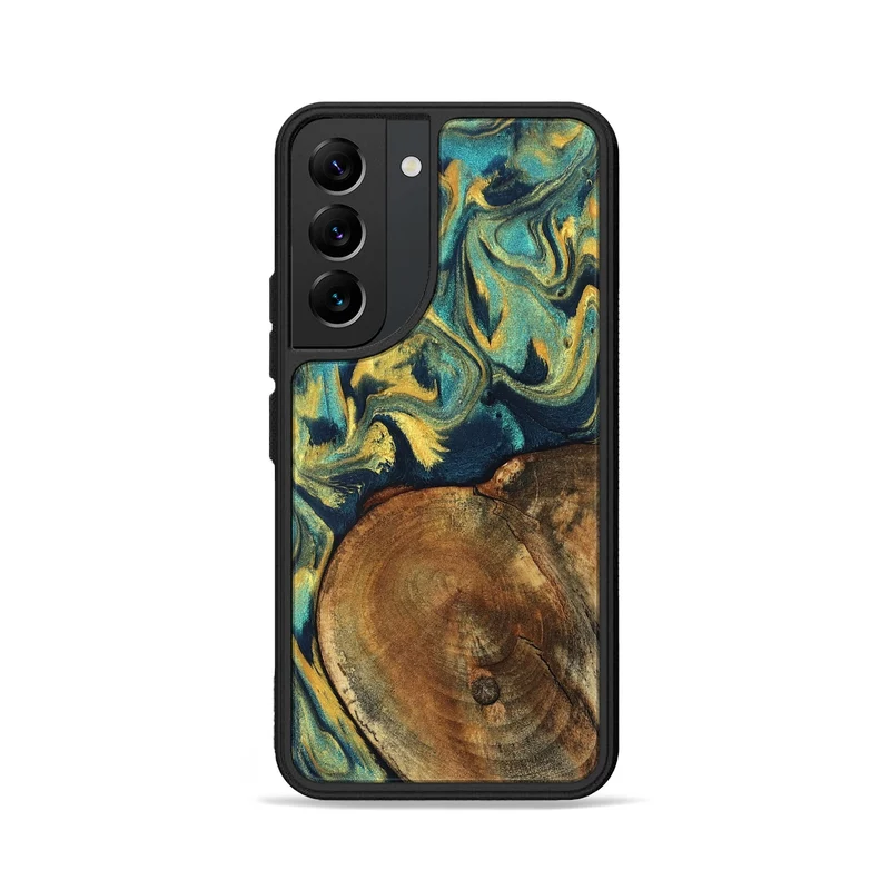 Galaxy S22 Wood Phone Case - Odie (Teal & Gold, 829995)