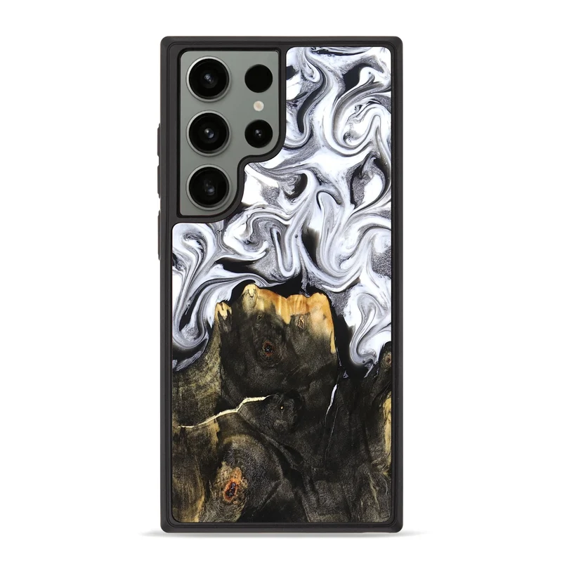 Galaxy S23 Ultra Wood Phone Case - Arianna (Black & White, 830043)