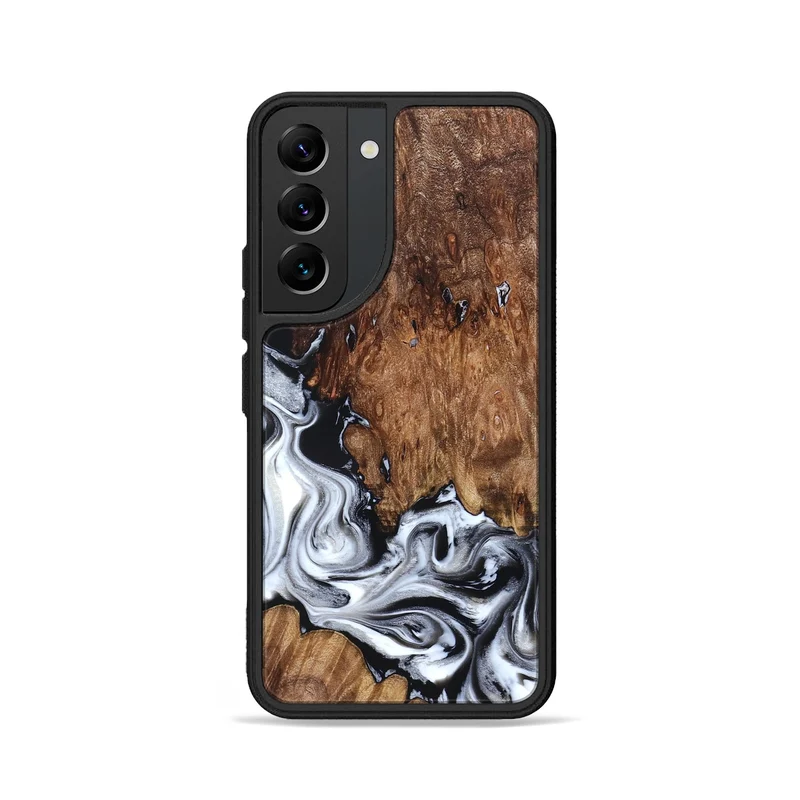 Galaxy S22 Wood Phone Case - Hailee (Black & White, 830044)