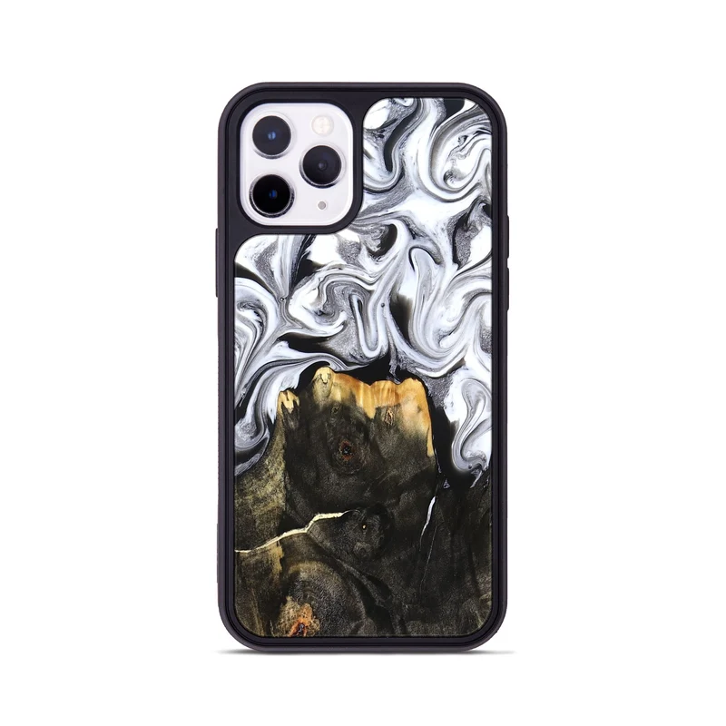 iPhone 11 Pro Wood Phone Case - Arianna (Black & White, 830043)