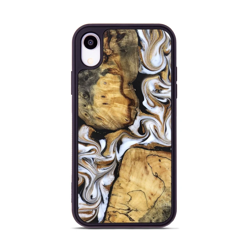 iPhone Xr Wood Phone Case - Cristal (Black & White, 830042)