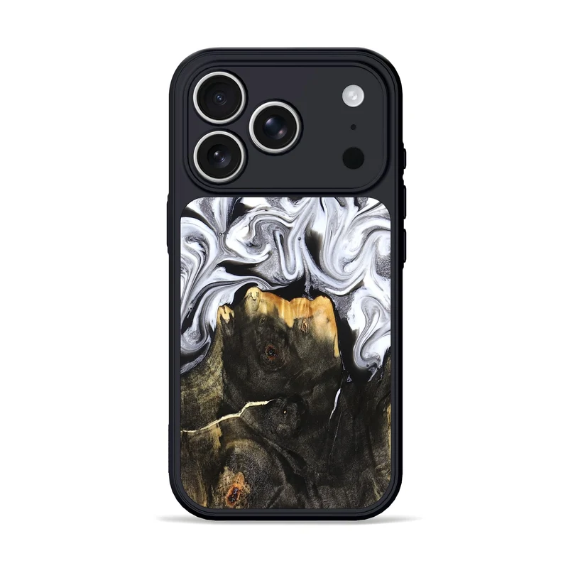 iPhone 17 Pro Wood Phone Case - Arianna (Black & White, 830043)