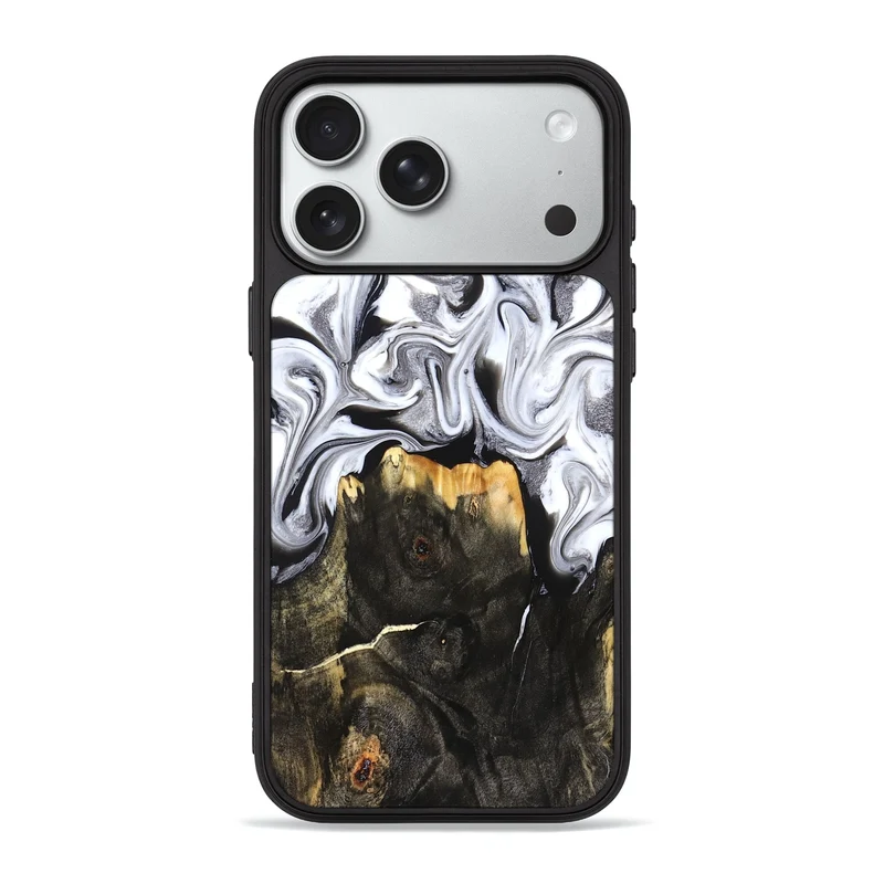 iPhone 18 Pro Max Wood Phone Case - Arianna (Black & White, 830043)