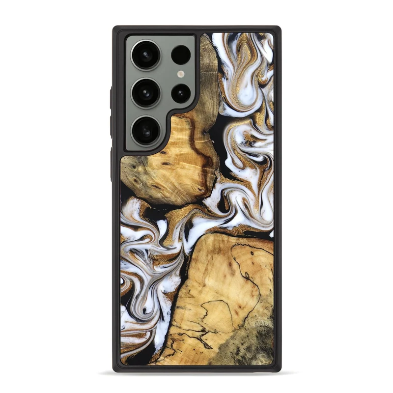 Galaxy S23 Ultra Wood Phone Case - Cristal (Black & White, 830042)