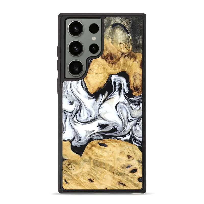 Galaxy S23 Ultra Wood Phone Case - Arian (Black & White, 830040)