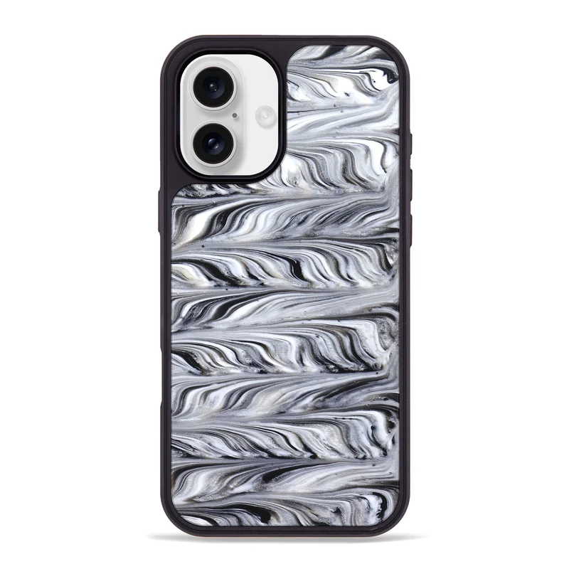 iPhone 16 Plus ResinArt Phone Case - Araya (Black & White, 830031)