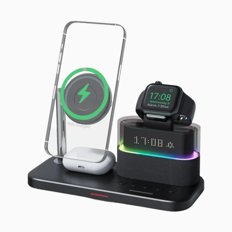 NexTECH® | 3-in-1 Wireless Charger With Alarm Clock