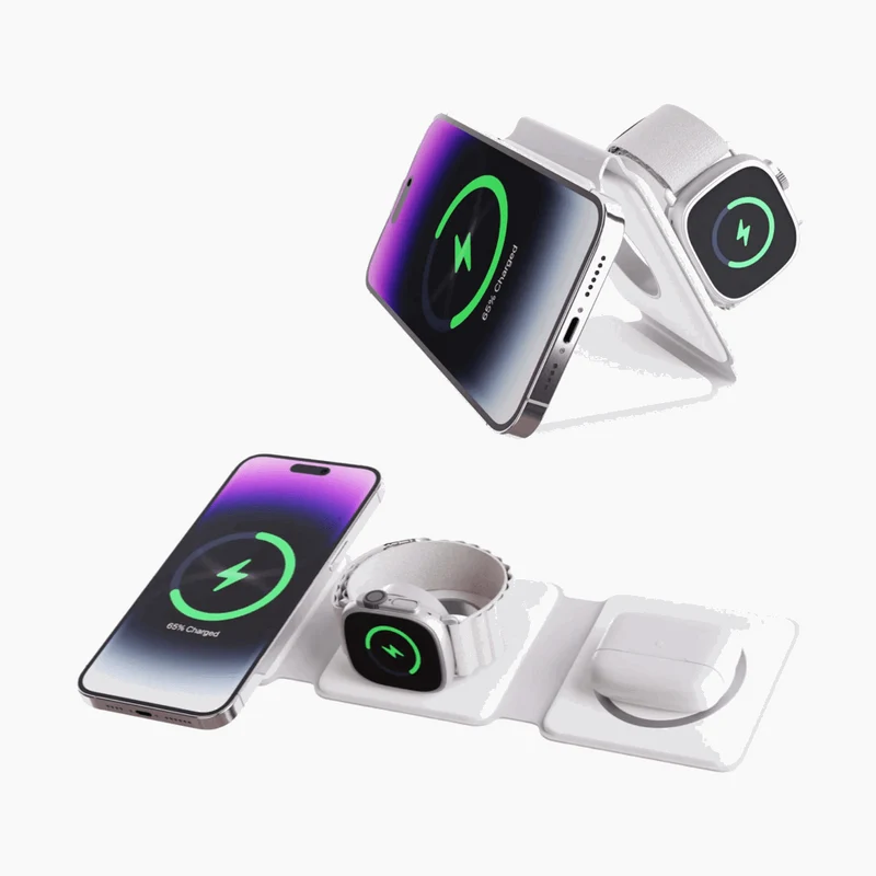 NexTECH® | Portable 3-in-1 Foldable Wireless Charger