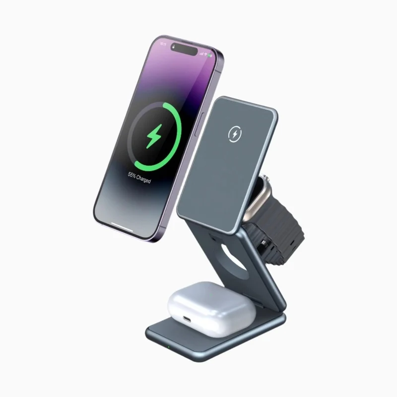 NexTECH® | 3-in-1 Metal Foldable Charger For Apple & Samsung