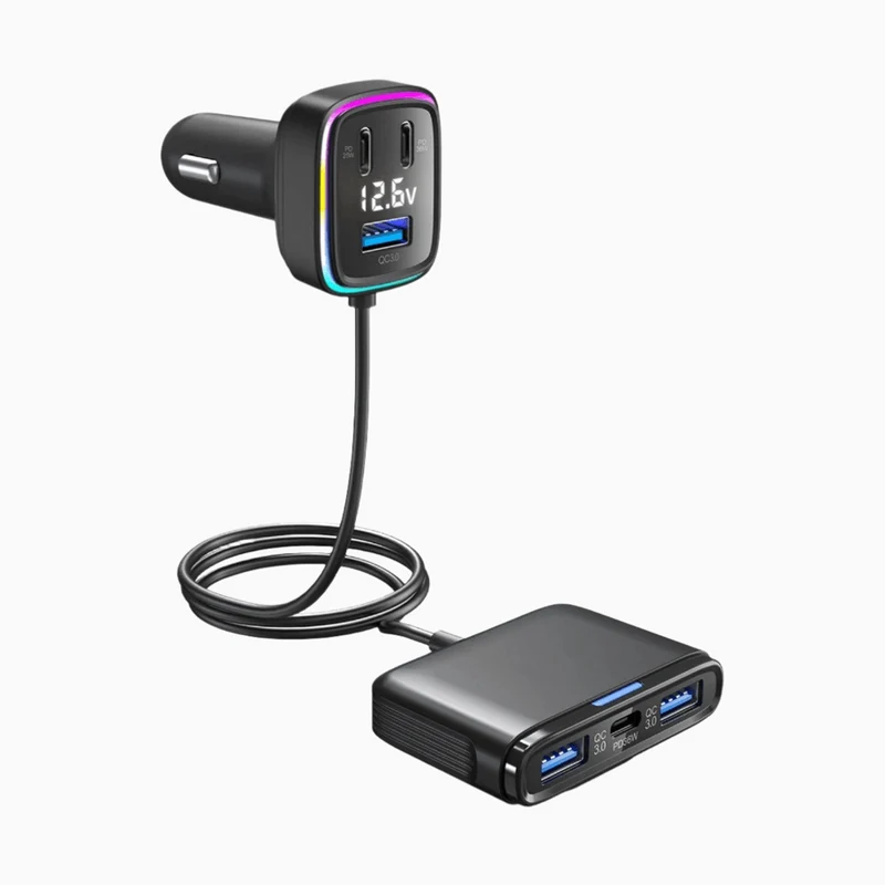 NexTECH® | Multifunctional Extended Car Charger with 115W High-Power Output