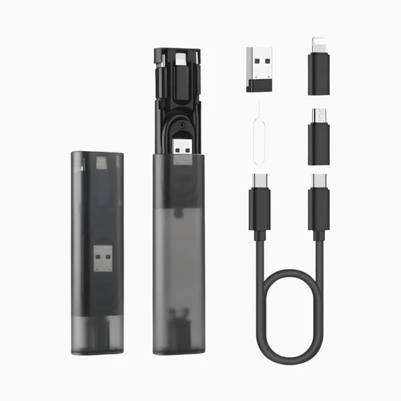NexTECH® | Multifunctional 8-in-1 Data Cable Digital Box with SIM & SD Card Storage