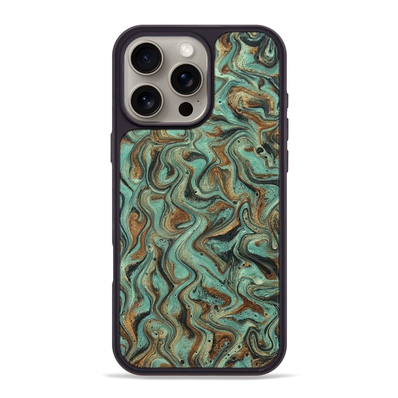 iPhone 16 Pro Max Wood Phone Case - Arsenio (Green, 829978)