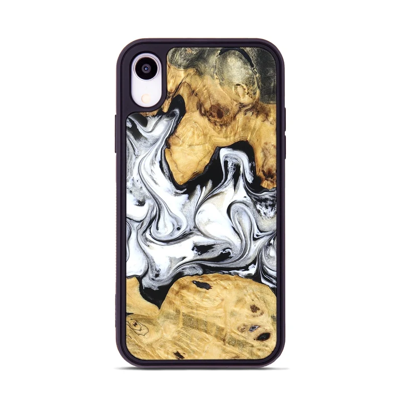 iPhone Xr Wood Phone Case - Arian (Black & White, 830040)