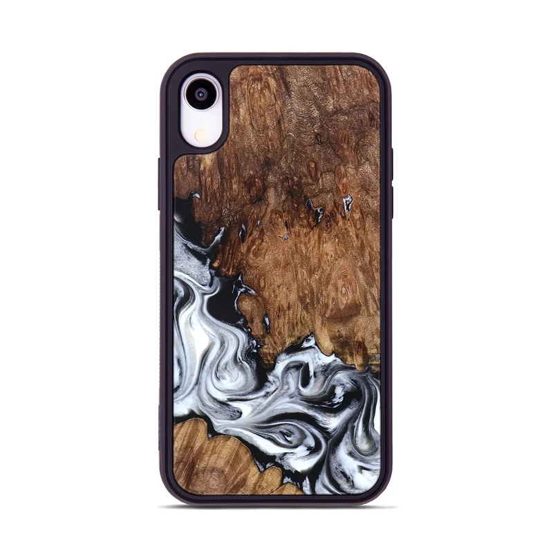 iPhone Xr Wood Phone Case - Hailee (Black & White, 830044)