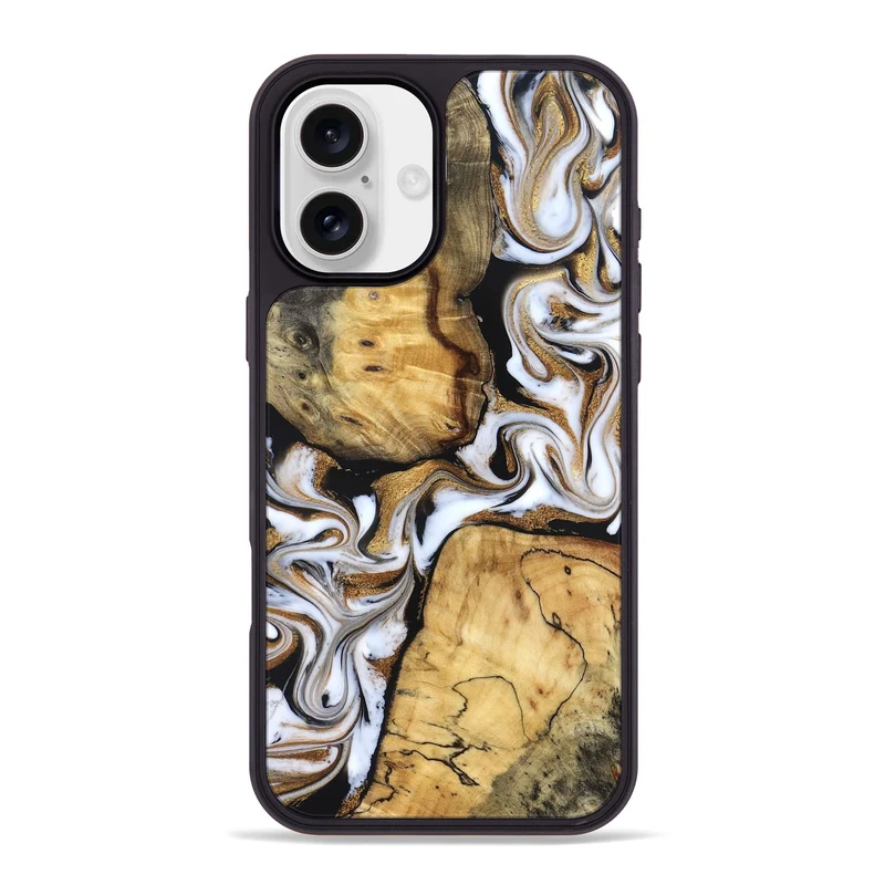 iPhone 16 Plus Wood Phone Case - Cristal (Black & White, 830042)