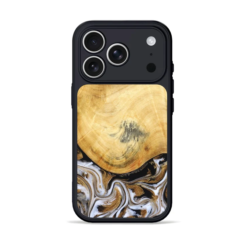 iPhone 17 Pro Wood Phone Case - Kamiyah (Black & White, 830030)