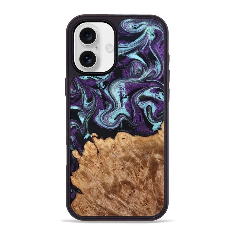 iPhone 16 Plus Wood Phone Case - Florida (Purple, 830018)