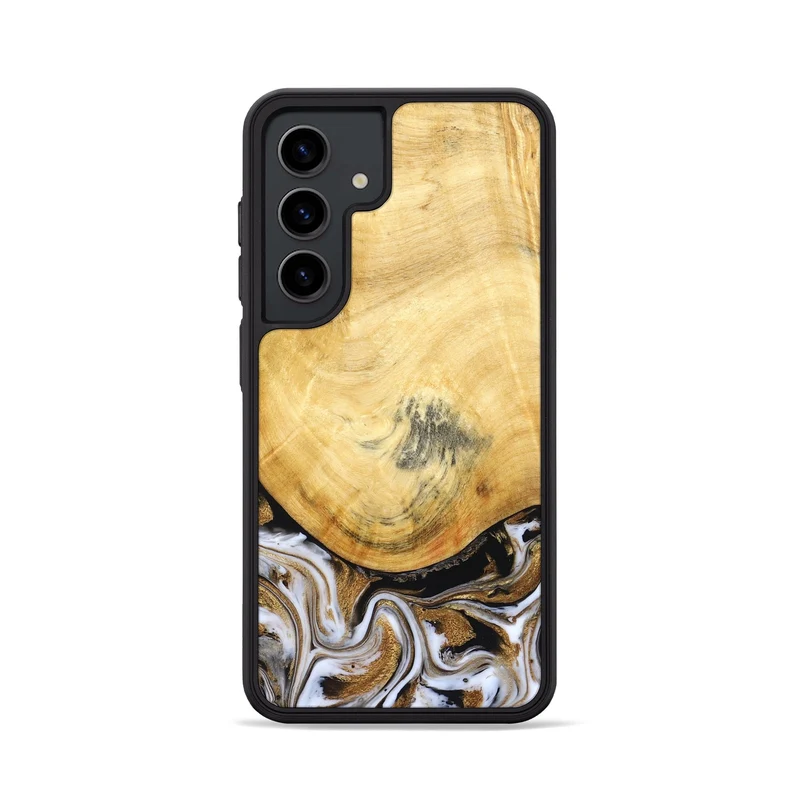 Galaxy S24 Wood Phone Case - Kamiyah (Black & White, 830030)