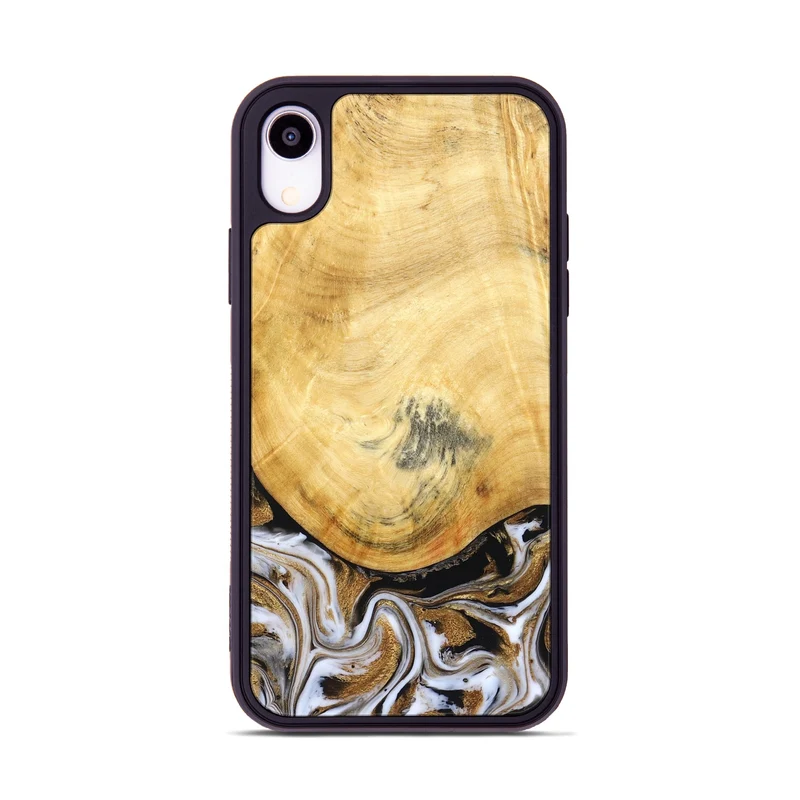 iPhone Xr Wood Phone Case - Kamiyah (Black & White, 830030)
