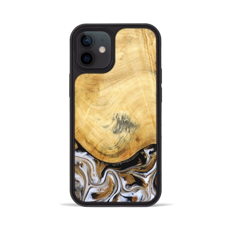 iPhone 12 Wood Phone Case - Kamiyah (Black & White, 830030)