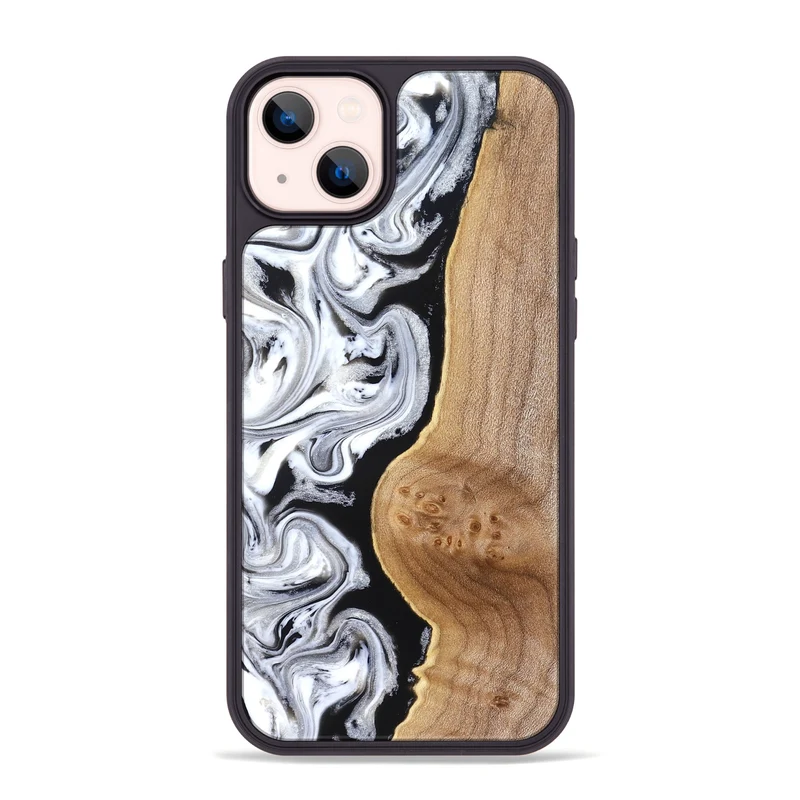 iPhone 14 Plus Wood Phone Case - Rolland (Black & White, 830032)