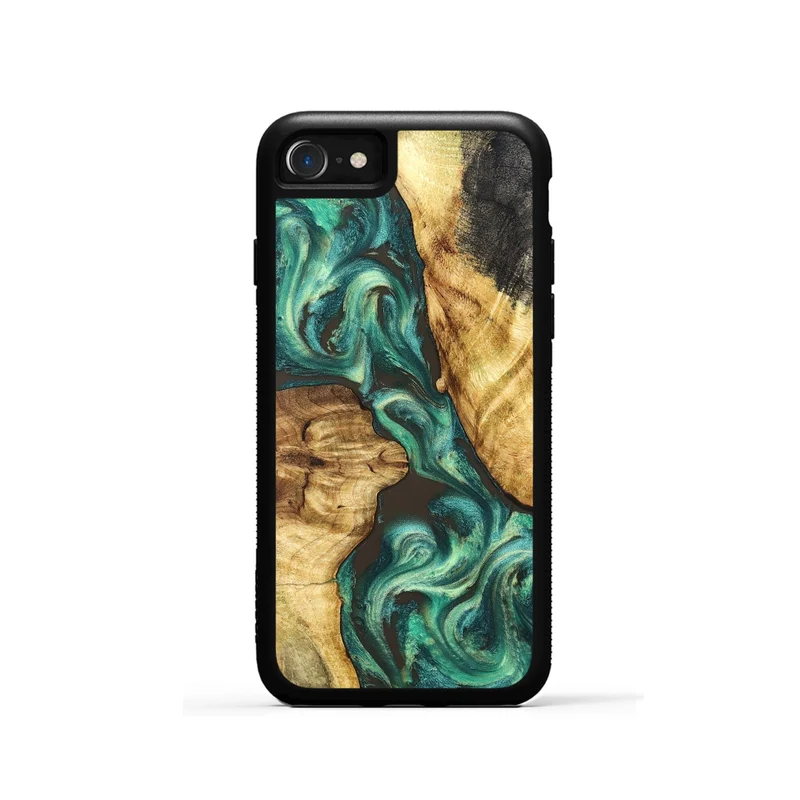 iPhone SE Wood Phone Case - Carie (Green, 829981)