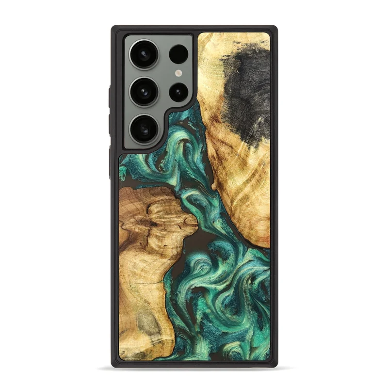 Galaxy S23 Ultra Wood Phone Case - Carie (Green, 829981)