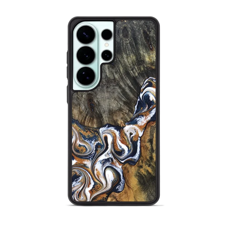 Galaxy S26 Ultra Wood Phone Case - Isai (Teal & Gold, 830003)