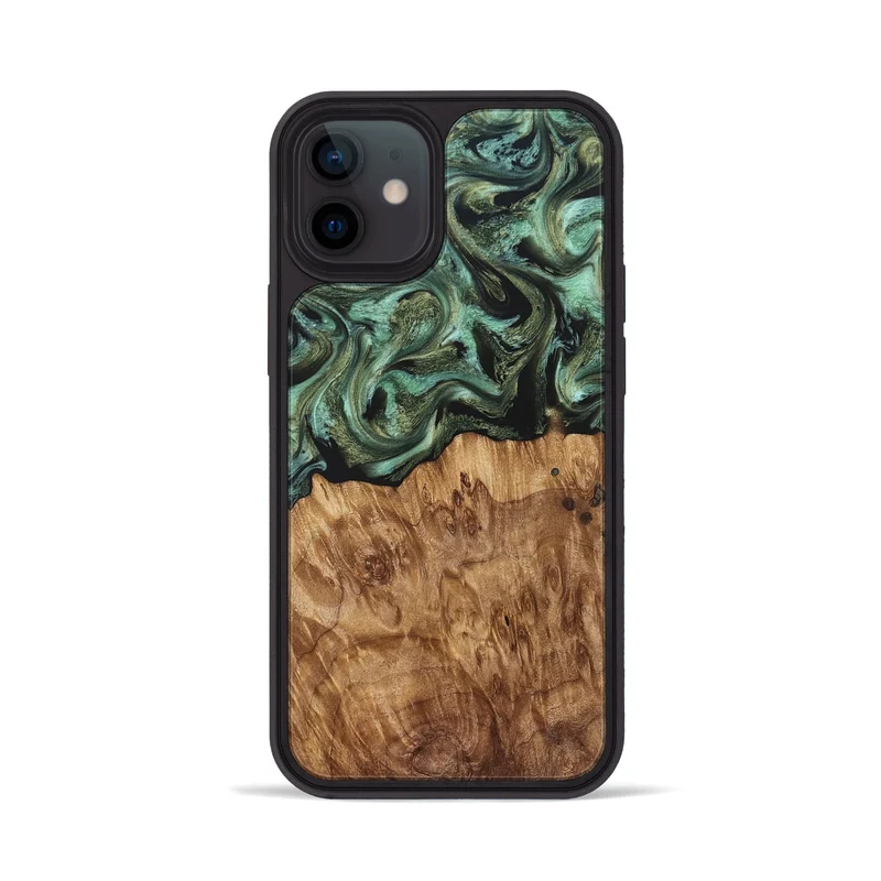 iPhone 12 Wood Phone Case - Jasmyn (Green, 829976)