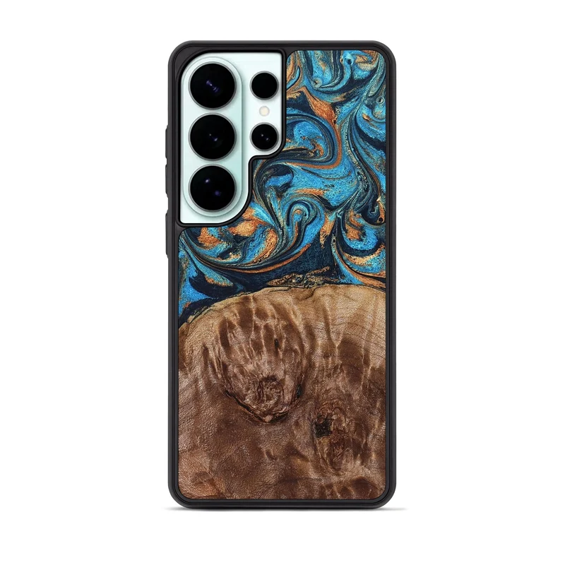 Galaxy S26 Ultra Wood Phone Case - Nautica (Teal & Gold, 829996)