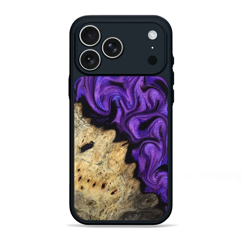 iPhone 17 Pro Max Wood Phone Case - Hamza (Purple, 830014)