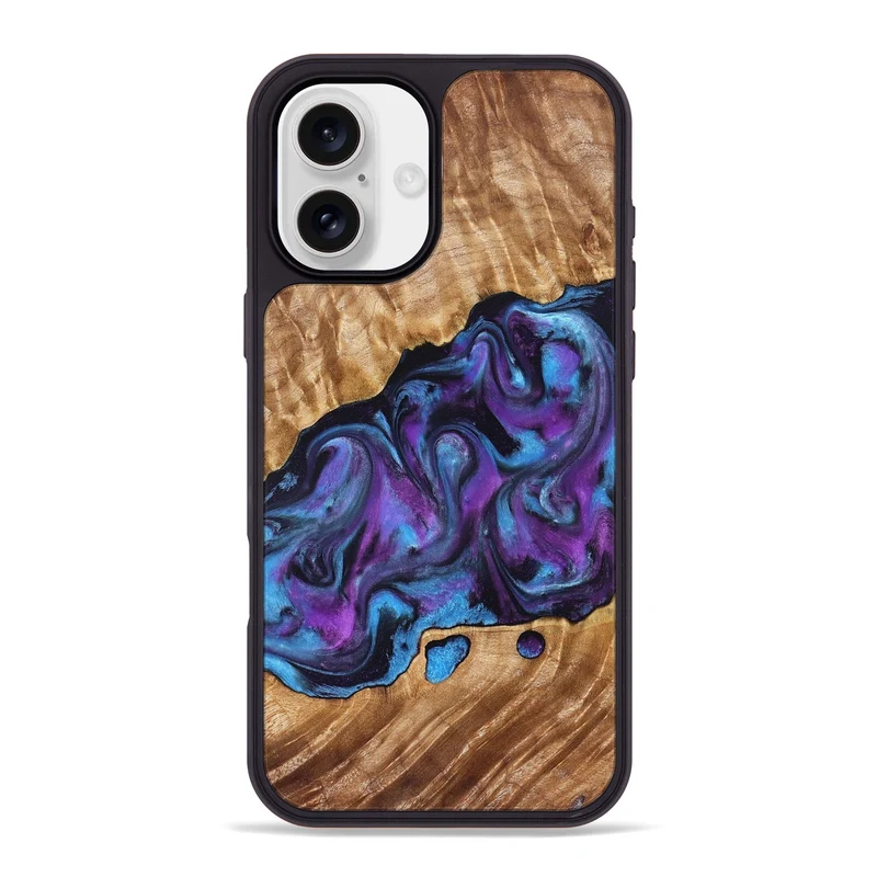 iPhone 16 Plus Wood Phone Case - Warren (Purple, 830013)