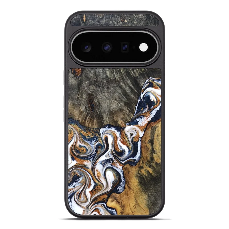Pixel 11 Pro XL Wood Phone Case - Isai (Teal & Gold, 830003)