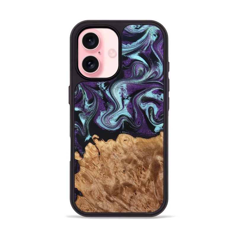 iPhone 16 Wood Phone Case - Florida (Purple, 830018)