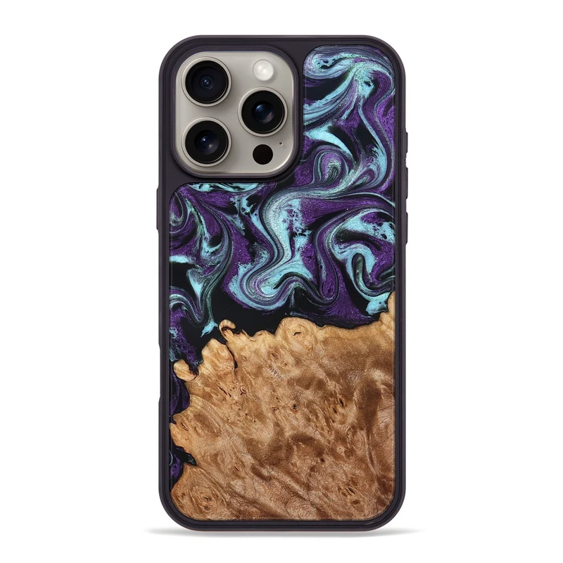 iPhone 16 Pro Max Wood Phone Case - Florida (Purple, 830018)