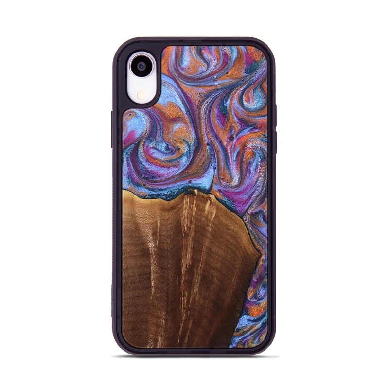iPhone Xr Wood Phone Case - Edmond (Blue, 829987)