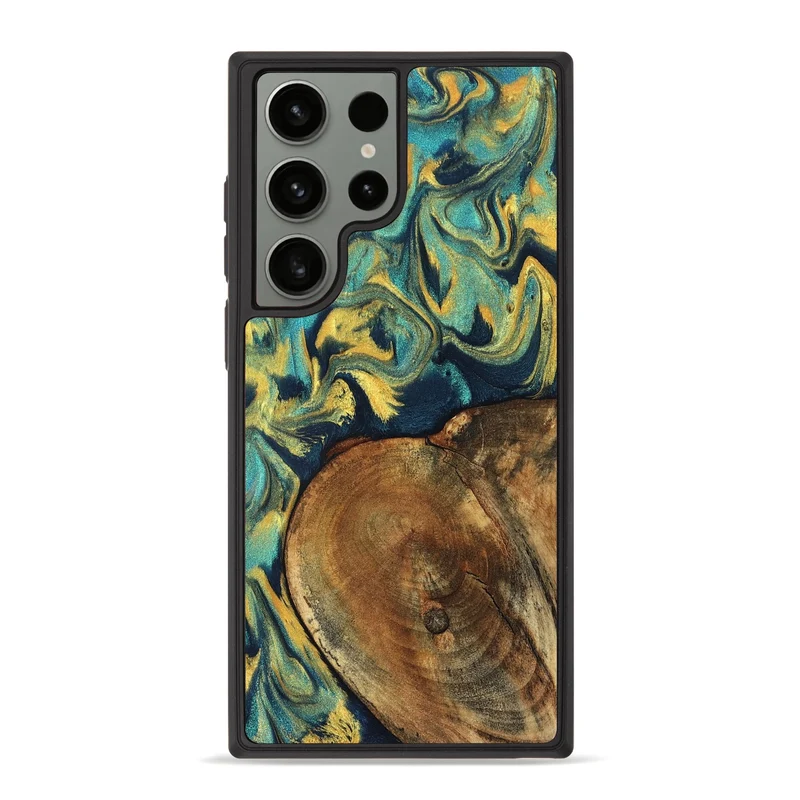 Galaxy S23 Ultra Wood Phone Case - Odie (Teal & Gold, 829995)